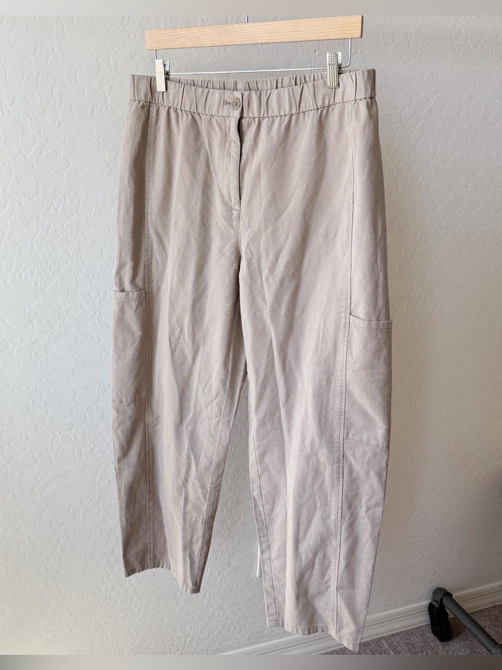 Eileen Fisher Cotton Hemp Stretch Lantern Pants - Picture 3 of 8